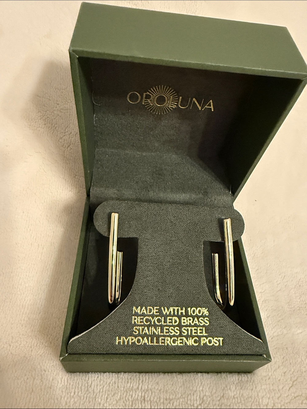 Stainless steel Paperclip 📎 Gold-Tone Curved Hoop Earrings